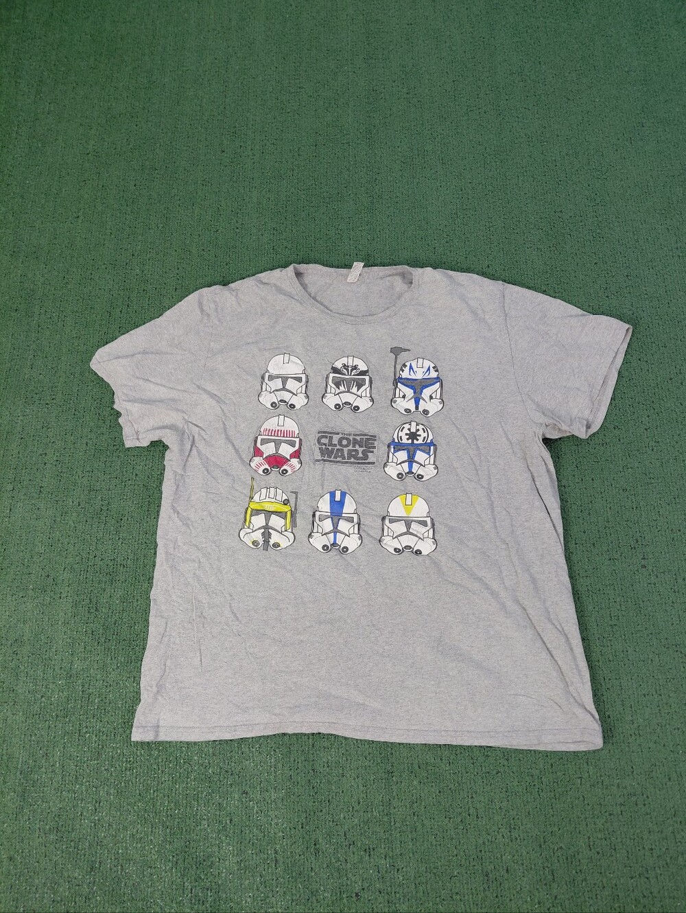 Star Wars The Clone Wars TV Show Movie Gray T Shirt Sz XL